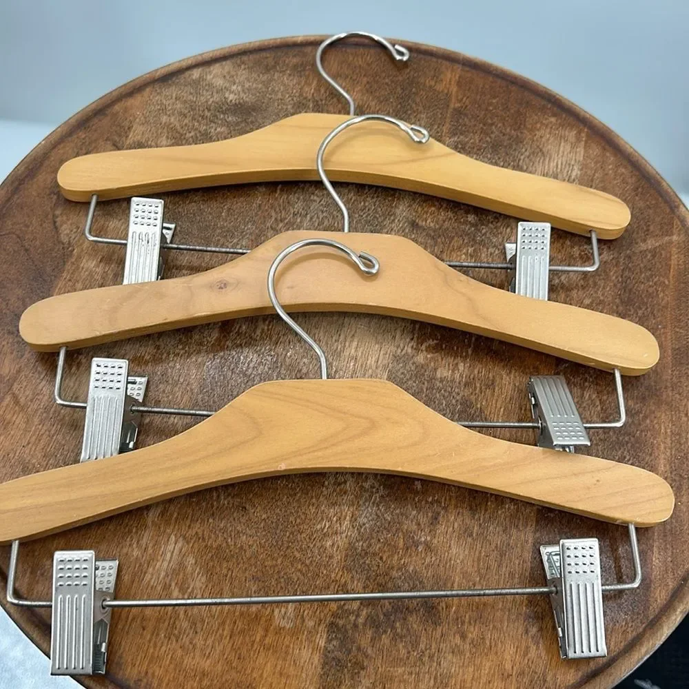 Baby GAP Hangers Beverly Hangers Pinch Clip Wooden Pants Skirt 3 x 12
